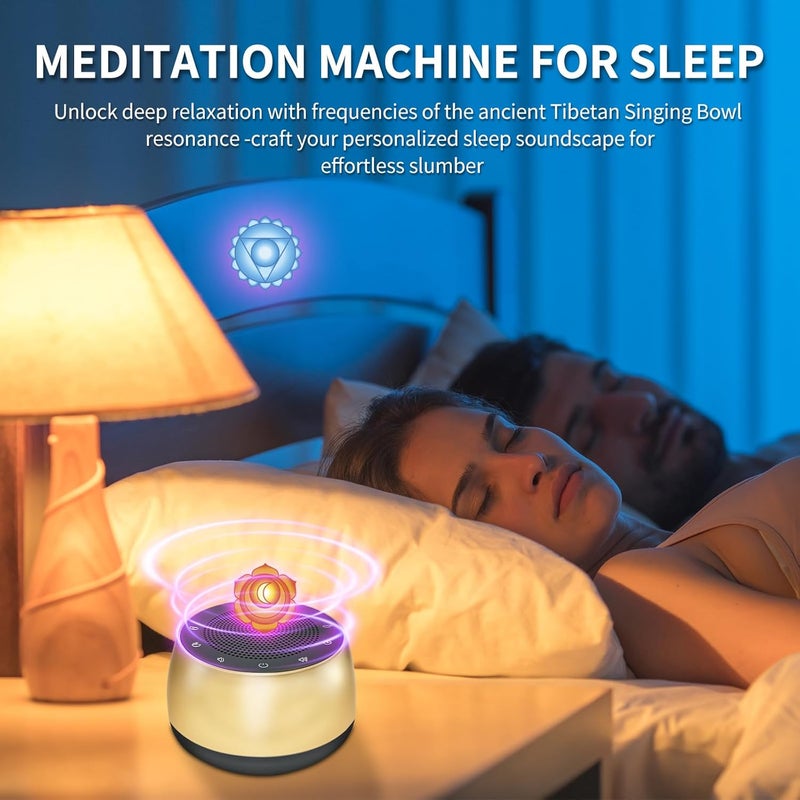Winish Meditation Sound Machine,Portable Electronic Singing Bowl Frequency Healing,9 Tones Singing Bowl Frequency Generator for Healing with 4 Level Timer and Luminous Button - Image 5